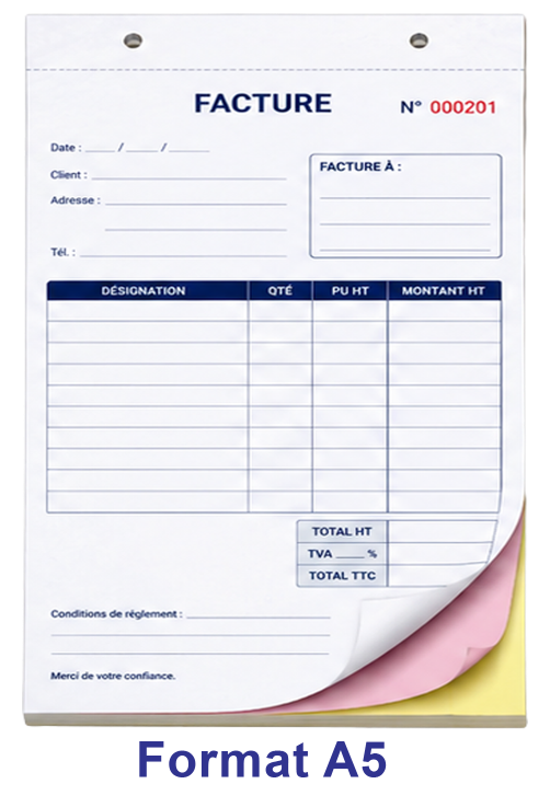 Liasse autocopiante 2,3,4 feuillets