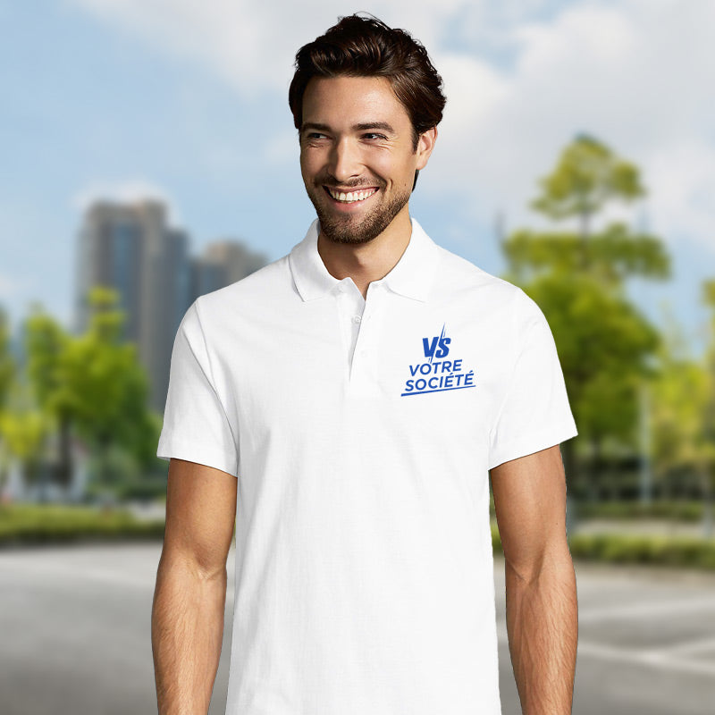 Polo blanc coton personnalisé  210 g/m