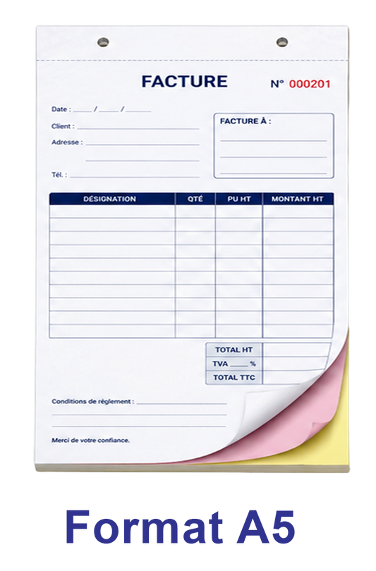 Liasse autocopiante 2,3,4 feuillets