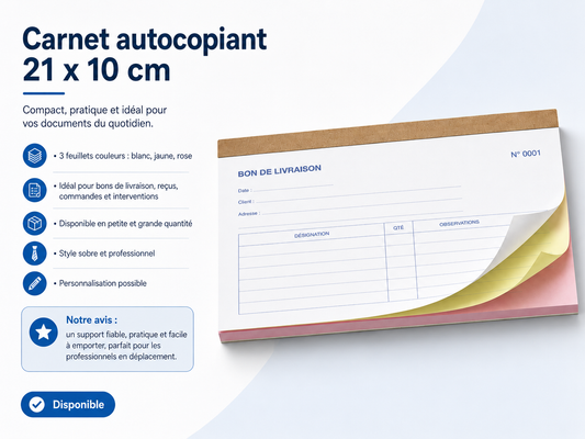 Carnets autocopiants 2,3,4 feuillets